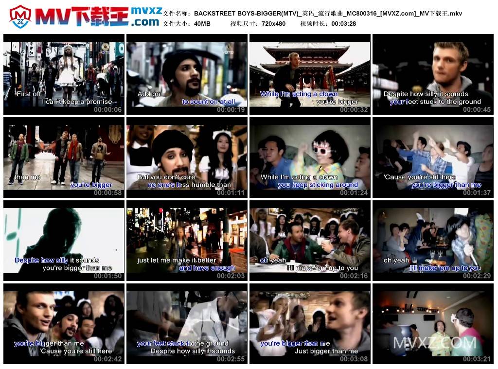 BACKSTREET BOYS-BIGGER(MTV)_英语_流行歌曲_MC800316